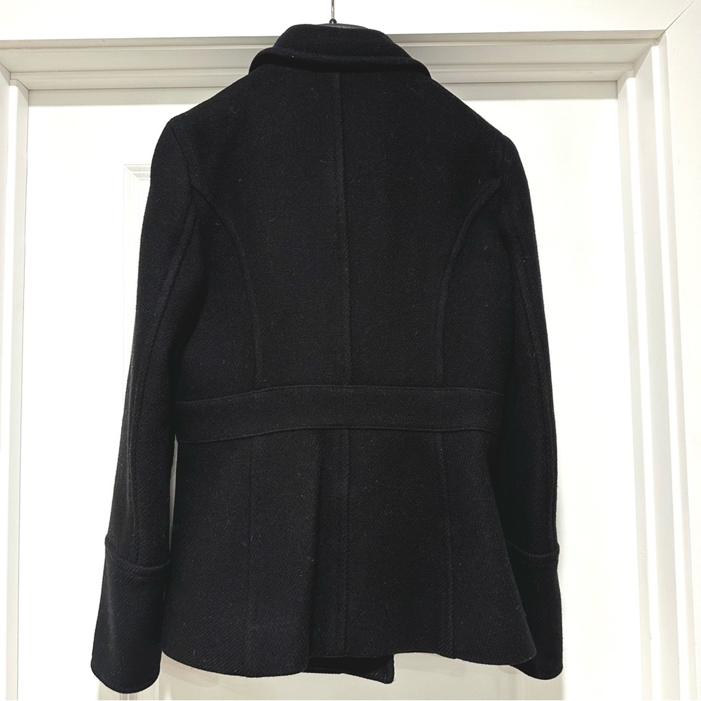 J. Crew Classic Wool Nello Gori Peacoat Jacket Coat Black Size 2 - Picture 8 of 14